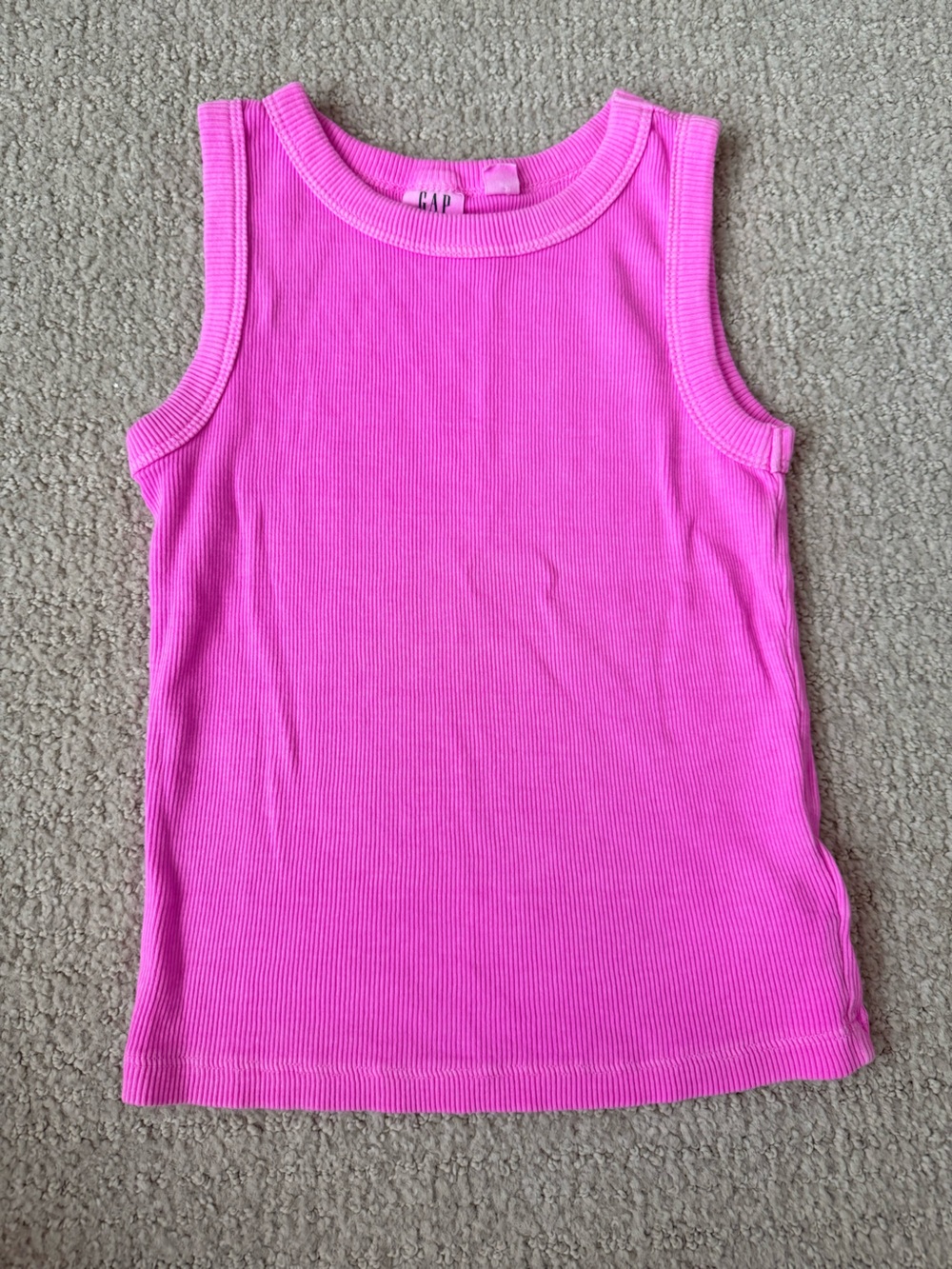 GAP Girls Bright Pink Ribbed Tank Top